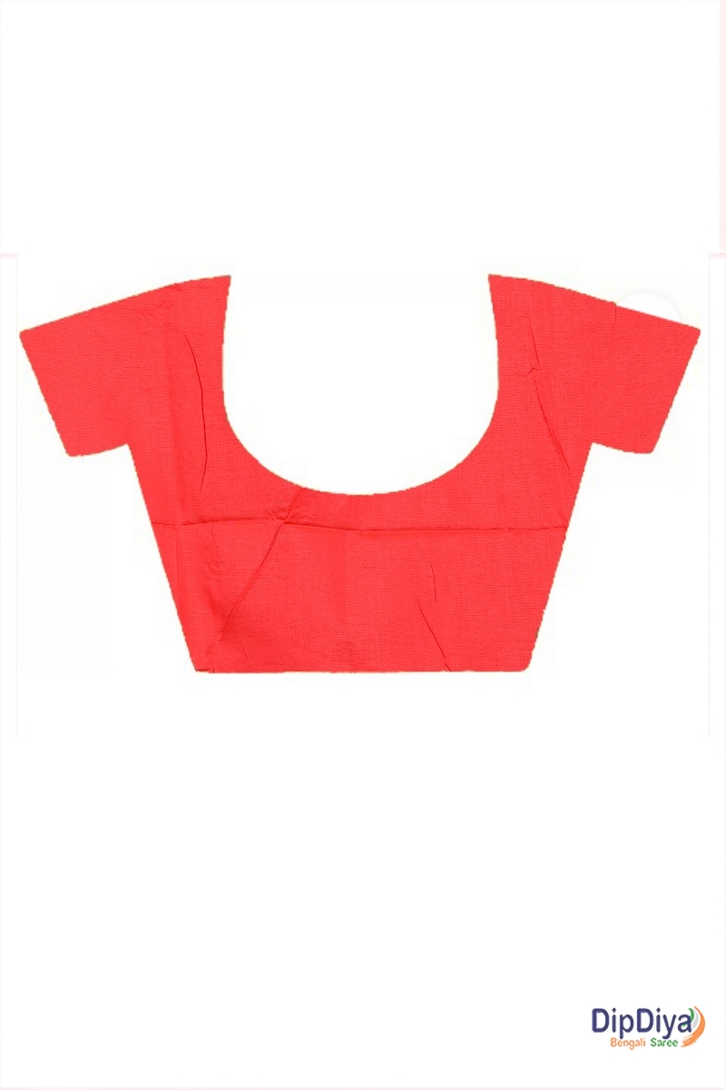 Red Pure Cotton Parag Embroidery Handloom saree (209)